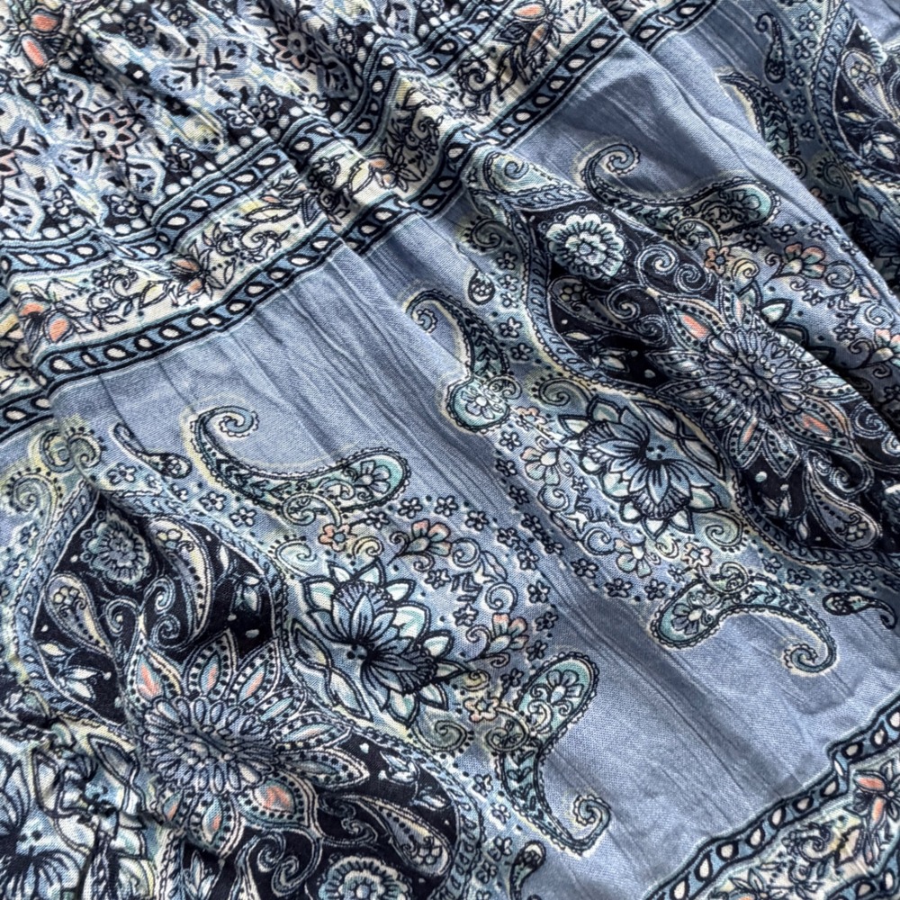 Angie Blue Paisley Floral Halter Maxi Dress Women Large Boho Festival Summer - Picture 11 of 11